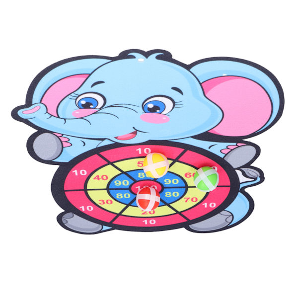 Elefant darttavlesett for barn med krok og løkke dartskive med 3 pinneballer og kroker