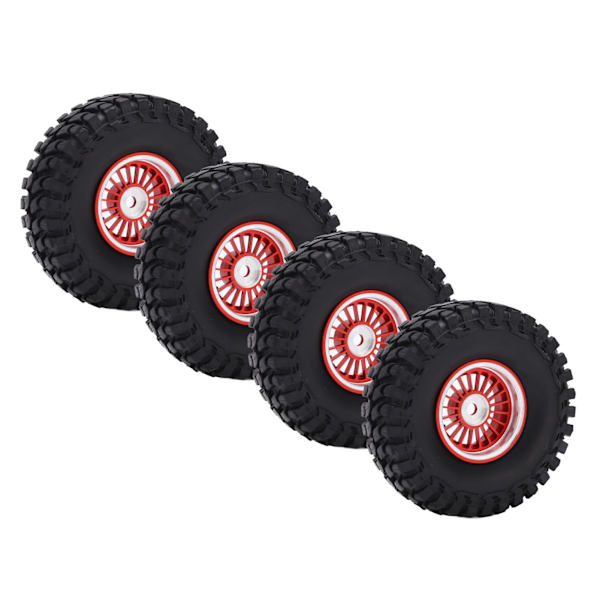 4 kpl RC-ajoneuvon pyörät renkaat sarja 55mm alumiiniseos etu- ja takapyörät AXIAL SCX24 1/24 RC-autolle CrawlerRed