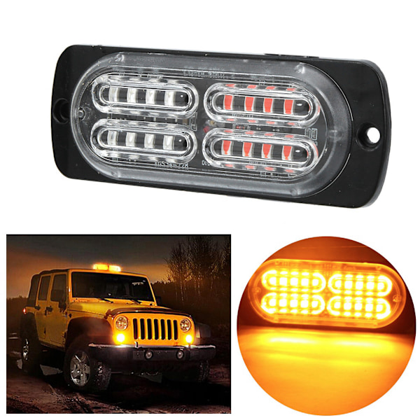 Ultraohut Strobe-valo Universaali Varotusvalo 9~30V Pakettiautolle Autolle IP66 Välkkyvä Hätävalo (Satunnainen)