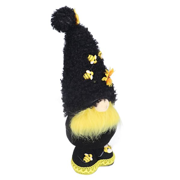 Ansiktslös docka Delikat söt maskot plysch gnom med gul solros blomma gnom docka för påsk bröllop födelsedag svart