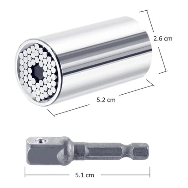 Universal topnøgle multifunktionel forkromet 7‑19 mm kromvanadiumstål torsionsnøglehylster