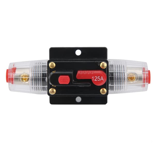 12V 24V 125A Stereo Audio Strømafbryder Selvgendannelsessikring Inline Holder Bil Båd