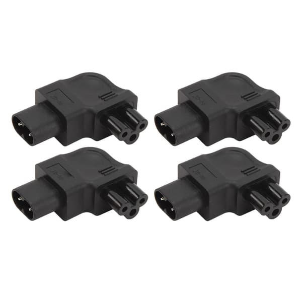 4 stk. IEC320 C8 til IEC320 C5-adapter retvinklet 2,5-10A 250V computerstrømomformer til bærbar pc