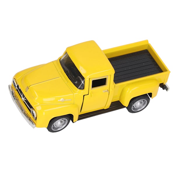 1:32 Pickup Truck Modell Legering Støpt Klassisk Vintage Pickup Truck Dekorativ Modell for Barn Gul