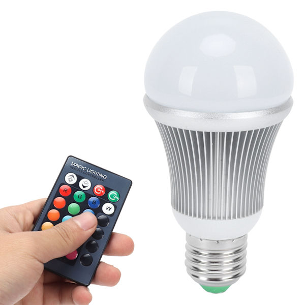 5W E27 RGB LED-lampa Fjärrkontroll RGBW Färgförändrande Glödlampa för KTV Bar Club 85-265V