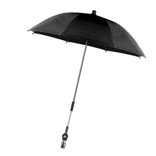 Barnvagnsparasoll UV-skydd Fri rotation Avtagbar Universal Vagnparasoll Svart