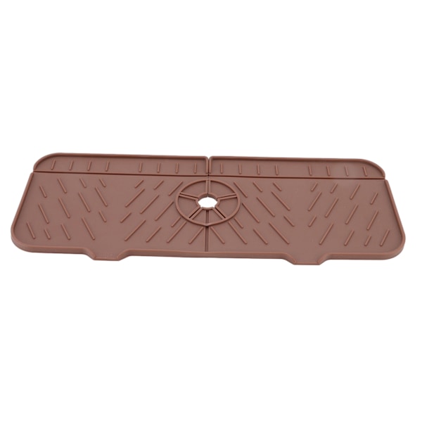 Vattenabsorberande matta för kökskran, tvättbar, återanvändbar, i silikon, för diskbänk, bänkskiva, vattenuppsamlare för kök, badrum, husbil, brun