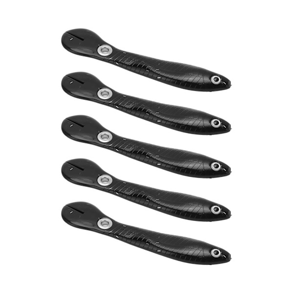 5kpl/ set 10cm 6g Pehmeä Viehe 3D-silmillä Enlarged Tail Coil Keinotekoinen Soft Loach -kalastusuheMusta