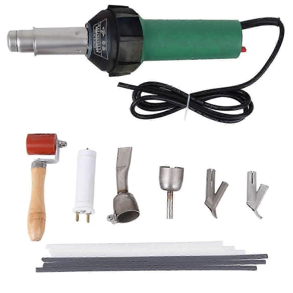 1600W Hot Air Welding Machine Kit Plastic Heat Welders Tool Set with Welding Speed Nozzle & Roller Bar Plastic Welding Machine