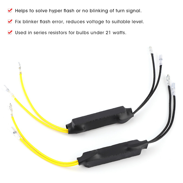 2st DC12V 21W LED Motorcykel Dekoder Fel Fri Lastmotstånd för Blinkersljus