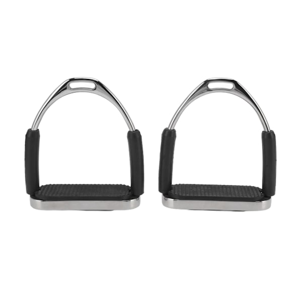 2 stk stigbøyler i rustfritt stål, ergonomiske, sklisikre, enkle å montere, stigbøyler for hest