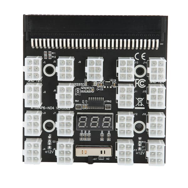 17 Position 12V Strømforsyningsfordelingskort Adapter Breakout PCB Modul Sort