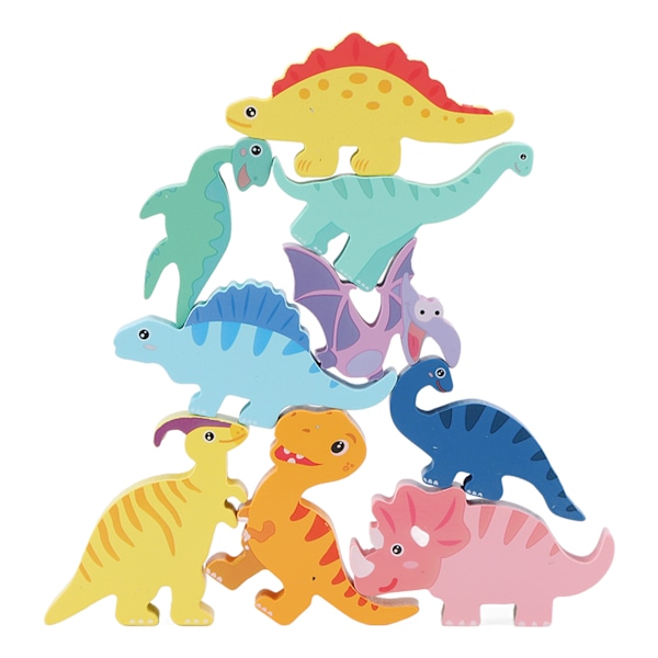 Trædinosaur Stakkelegetøj Balanceblokke Børnepuslespil Intelligensudvikling Læringslegetøj Dinosaur
