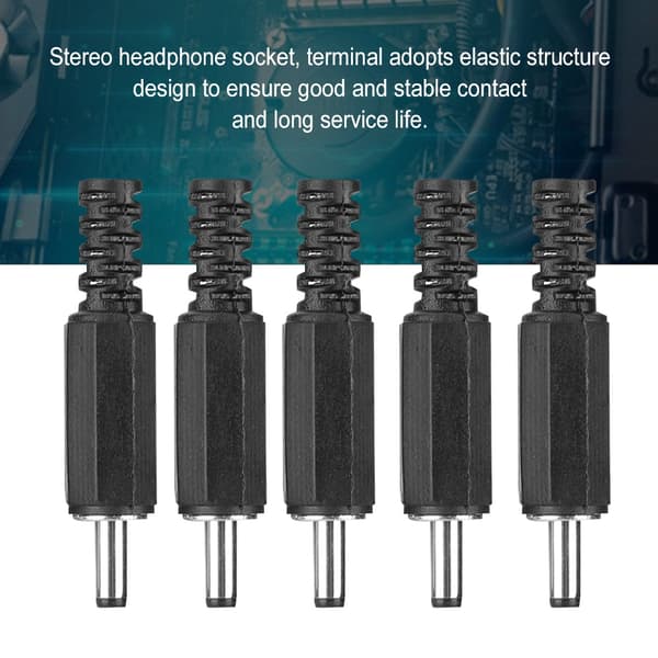 5 stk. 1,3 mm x 3,5 mm han DC-strømstik Jack koaksialstikadapter