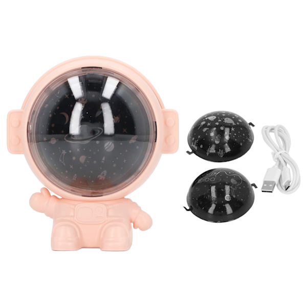 Astronaut Projektor Stjernelys Roterbar USB-lading Astronaut Projektor Stjernelys med Musikkfunksjon 5V 1A Rosa