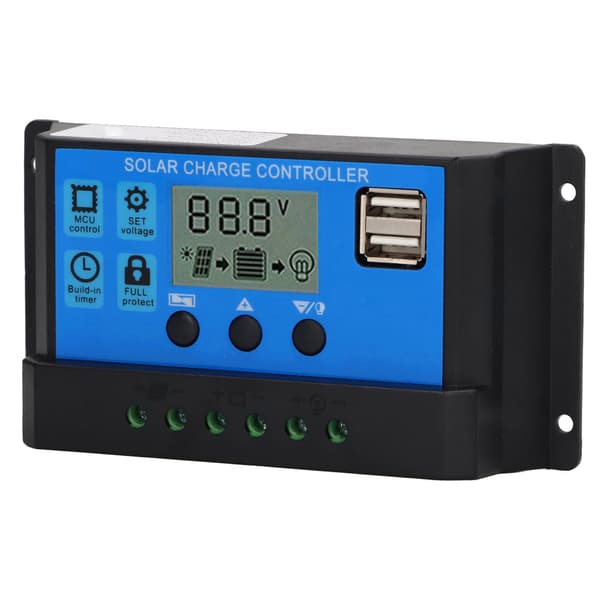12V 24V Solcellepanelkontroller PWM Fotovoltaisk Regulator LCD-skjerm MPPT Solcellelader 80A