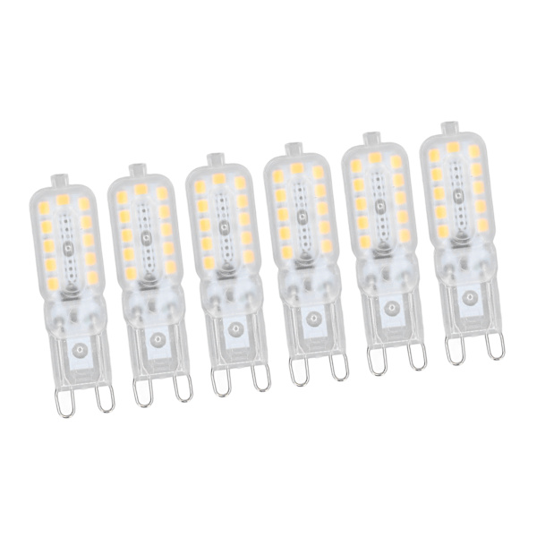 6 kpl G9 LED-lamppua 5W Läpinäkyvä Kansi 22LED Himmennettävä G9 Lamppu Kattovalaisimeen Seinävalaisimeen Pöytävalaisimeen Lämmin Valkoinen 220-240V