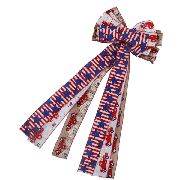 Independence Day Bowknot 11,8x27,6in Vibrerande Färger Fadeless Hållbar Allmänt Använd Patriotisk Bowknot för 4 juli