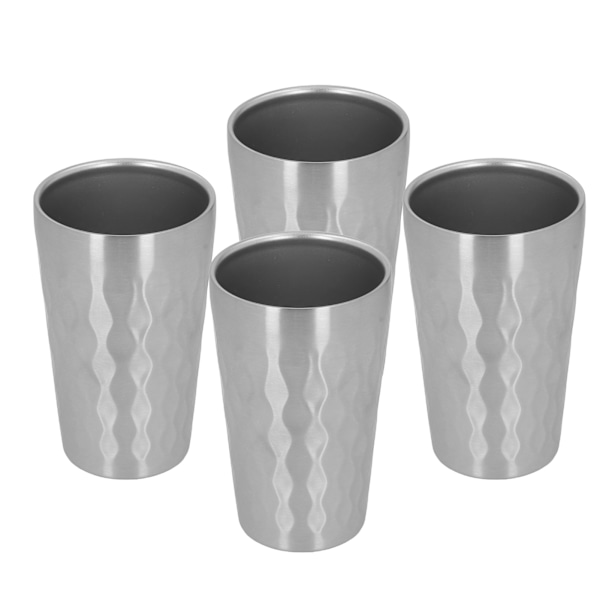 4 st 350ml Utomhus Camping Portabel 304 Rostfritt Stål Vattenmugg Set Stapelbar Resemugg