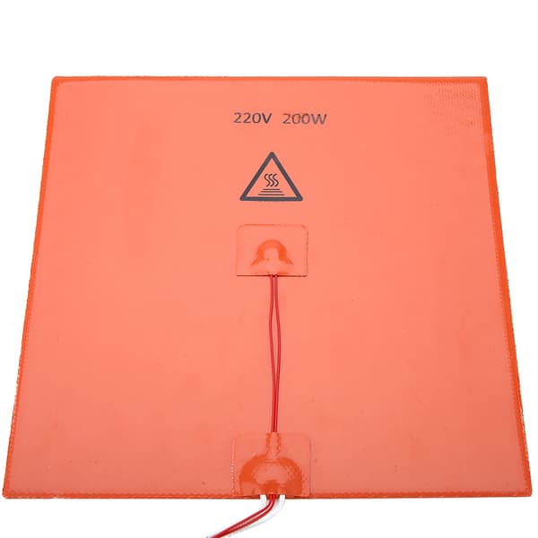 3D Printer Tilbehør Silikone Varm Opvarmet Seng Varmeplade (220V 200W 200*200mm)