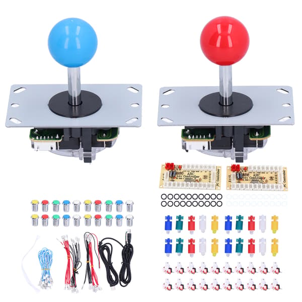 LED Arkade Knapper 5V 2 Spiller Elektroplettering Joystick DIY Dele Sæt til PC Spil