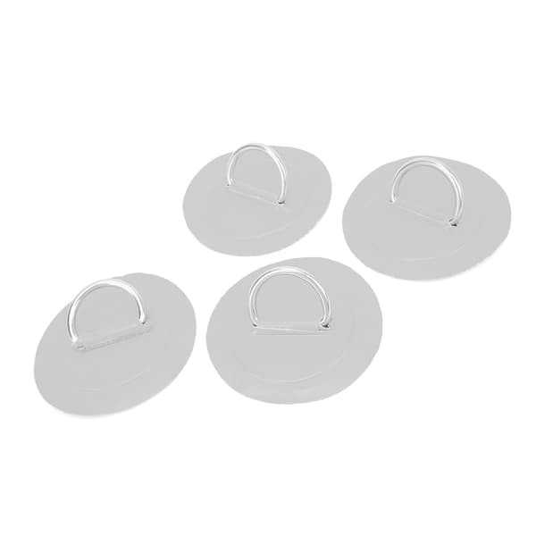 4 stk Oppblåsbar Båt DRing Pad Patch PVC Slitesterk Marine Rustfritt Stål Fast Spenne (Grå)