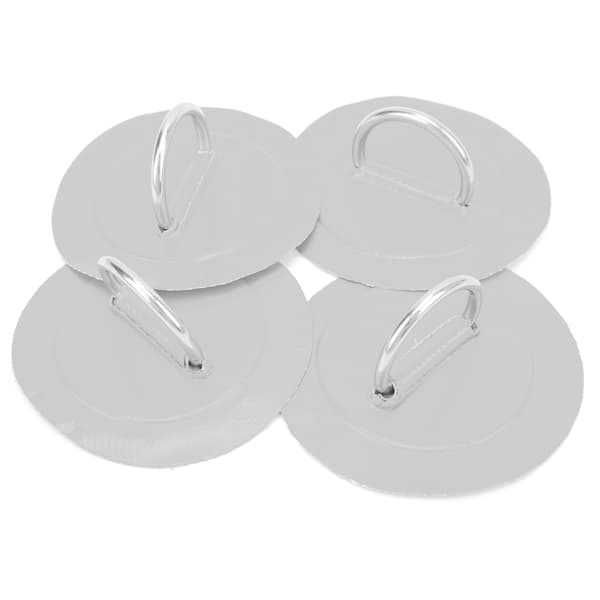 4 stk Oppblåsbar Båt DRing Pad Patch PVC Slitesterk Marine Rustfritt Stål Fast Spenne (Grå)