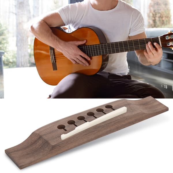 Rosewood Bridge Bone Nut Saddle 6 stk. strengpinne akustisk gitartilbehør (palisanderfarge)