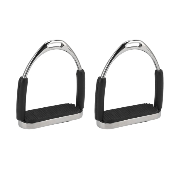 2 stk stigbøyler i rustfritt stål, ergonomiske, sklisikre, enkle å montere, stigbøyler for hest