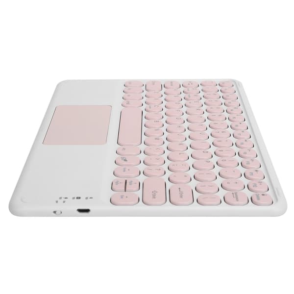 Bluetooth Tastatur Touchpad Rund Tastehætte Ergonomisk Design Stabil Forbindelse 10in Pink