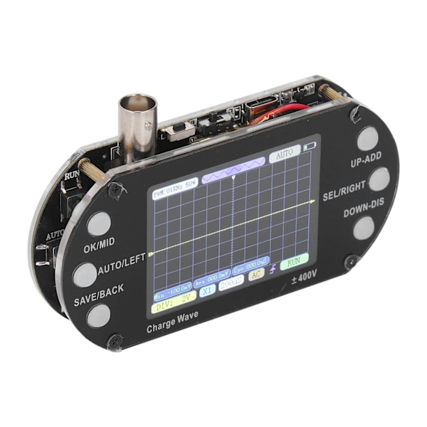 Digital oscilloskop 2,5 MHz sampling 2,4 tum TFT-skärm 320x240 upplösning signalvågform transistor