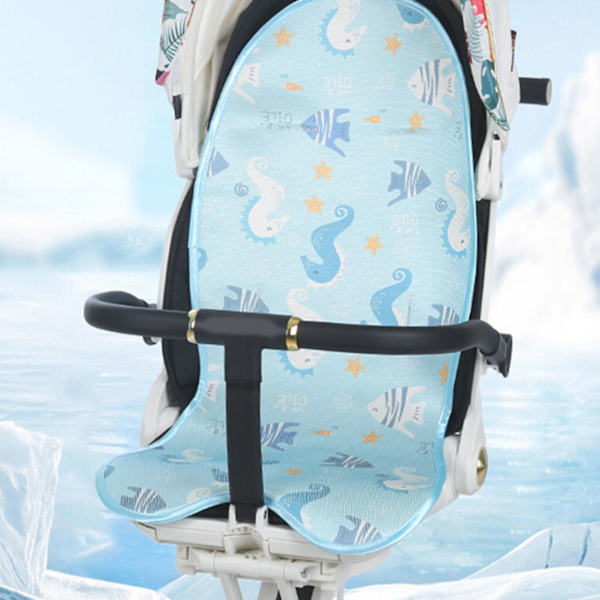 Babyvagn Kylkudde Sommar Iskylare Matta Andningsbar Sov Kudde Pad Foder för Vagn Högstol Blå