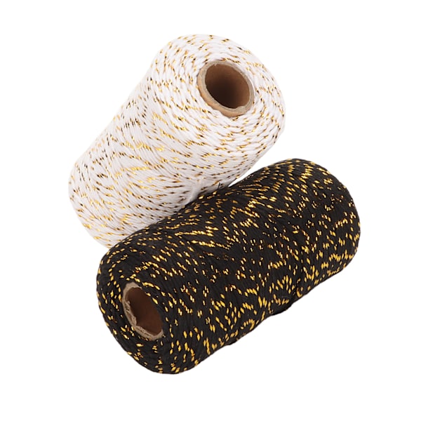 2 rullar Twine String Safe 0,08in 109yd Bomull Multi färger Bakersgarn för inslagning och dekoration