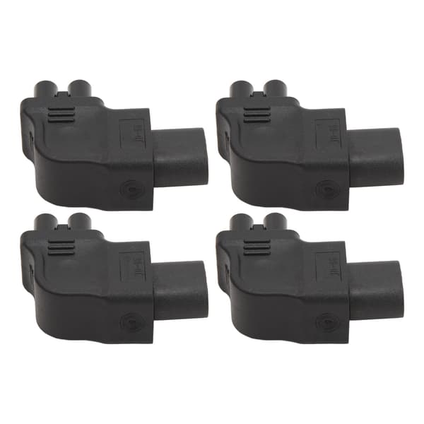 4 stk. IEC320 C8 til IEC320 C5-adapter retvinklet 2,5-10A 250V computerstrømomformer til bærbar pc