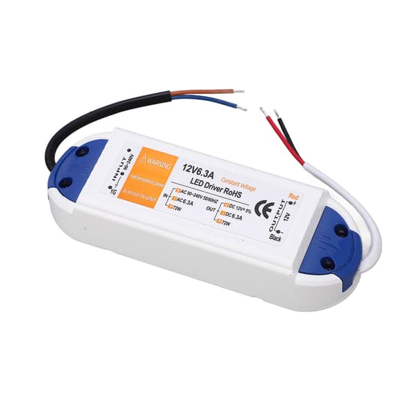 LED-driver 6,3 A 72 W AC90–240 V til 12 V strømforsyningstransformator for LED-belysning LED-striper LED-pærer