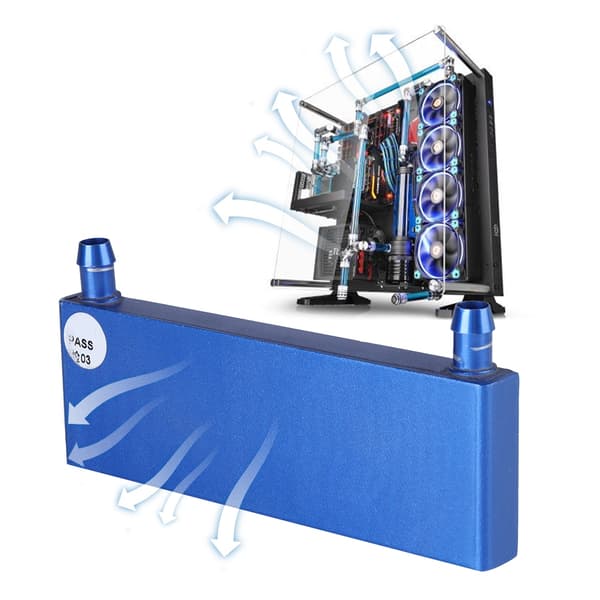 Vandkøleblok i aluminiumslegering til computer CPU, industriel inverterdrev 40*120 mm blå