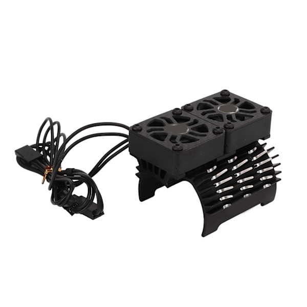 40‑42mm Børsteløs Motor Kjølevifte Dobbel Motor Kjøleribbe Radiator for 1/8 Fjernkontroll Bil Svart