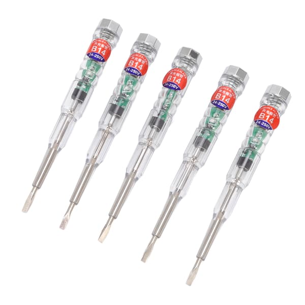 5 stk. elektrisk testerpen multifunktionel husholdningslommeformat med LED-farvelys