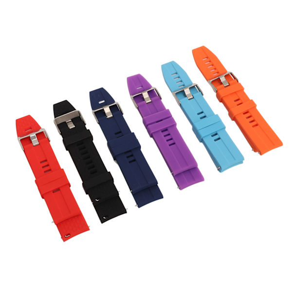 6 st Smartwatch-armband för män och kvinnor Silikon 22mm Snabbkoppling Klockarmband Ersättningsarmband för GT2 GT3 Röd Lila Blå Mörkblå Orange Svart