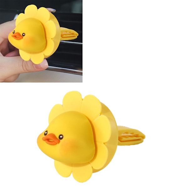Bil Luftutlopp Vent Luftfräschare Söt Liten Blomma Rotation Fläkt Bil Vent Clip Doft Diffusor för Bil Interiör Dekoration Anka