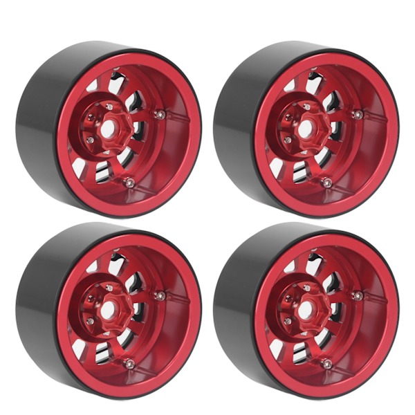 4 st 2,2 tum Hjulfälg Nav Aluminium för Traxxas Defender för Axial SCX10 II 90046 90047 1/10 RC Crawler Röd