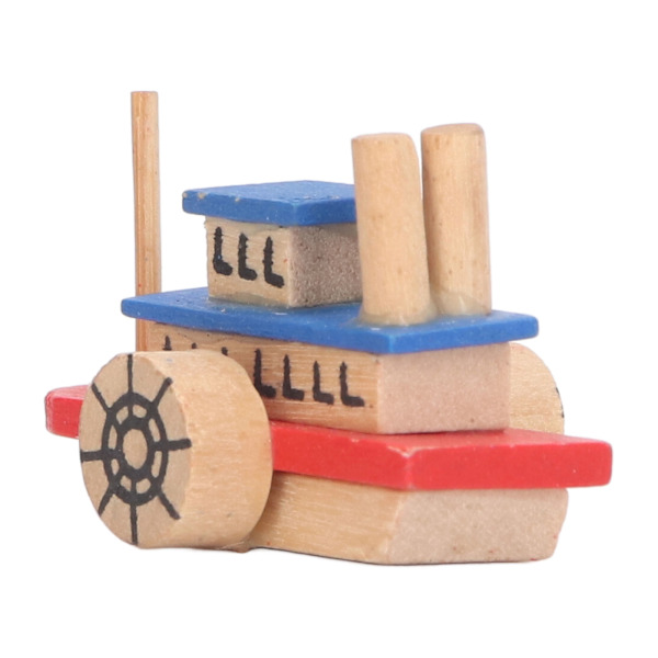 Miniatyr dukkehusbåt 1/12 skala Mini middelhavs fiskebåtmodell for dukkehusdekorasjon