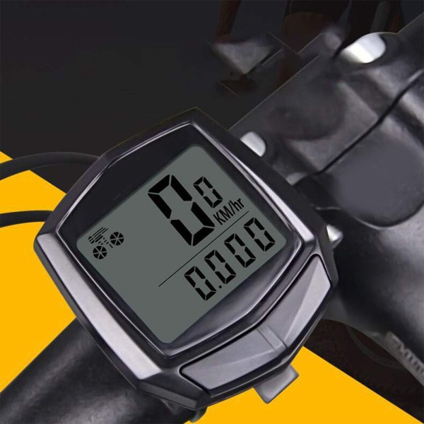 Kablet Speedometer Kilometertæller Vandtæt Speedometer med LCD Computer Cykeldisplay Multifunktions stopur