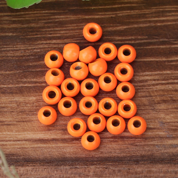 25 st flugbindande volframlegeringspärlor Runt nymfhuvud Ball fiskeredskap Orange (3,8 mm)