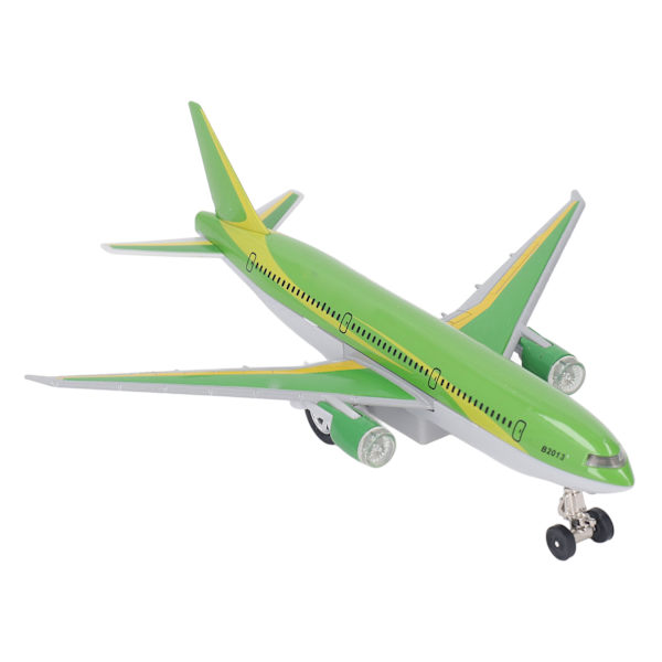 Legering Drag tillbaka Flygplan Leksak Barn Simulerad Diecast Ljud Ljus Flygplan Modell Leksak Hem Dekoration Grön
