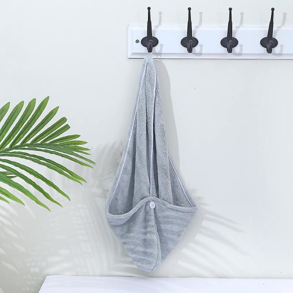 Hurtigtørrende dusjhatt - superabsorberende og fortykket håndkle, langt skjerf for voksne badehåndkletørker - blekgrønn (pakke med 1)