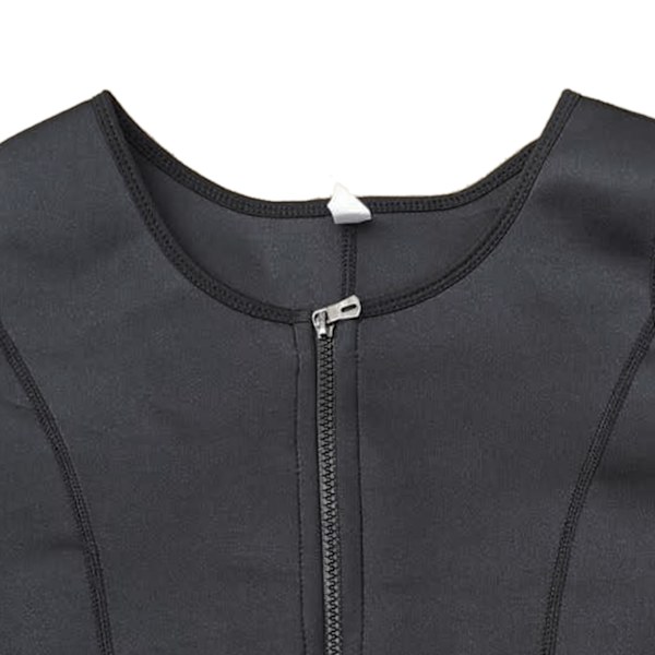 Män Waist Trainer Zip Workout Sweat Sauna Tummy Control Justerbar Bälte Kroppsshaper Väst för Walk Ride Run Body Building Svart L