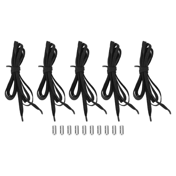 5 par elastiske snørebånd Snøreløse dovne elastiske snørebånd til børn, voksne sneakers