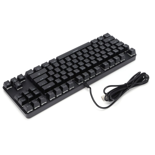 Mekanisk spilltastatur 87 tast 9 bakgrunnsbelysningsmodi Kablet USB Bakgrunnsbelyst tastatur for PC-spillereSort