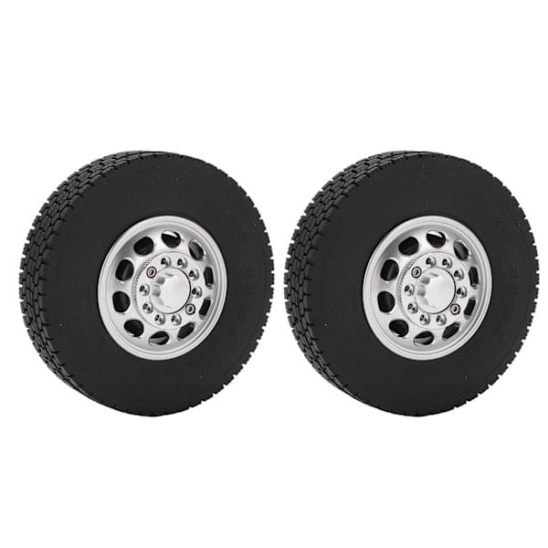 2 KPL 85mm Alumiiniset Etu 10 Reiän Vanteet Kumirenkailla Tamiya 1/14 Traktorikuorma-autoon